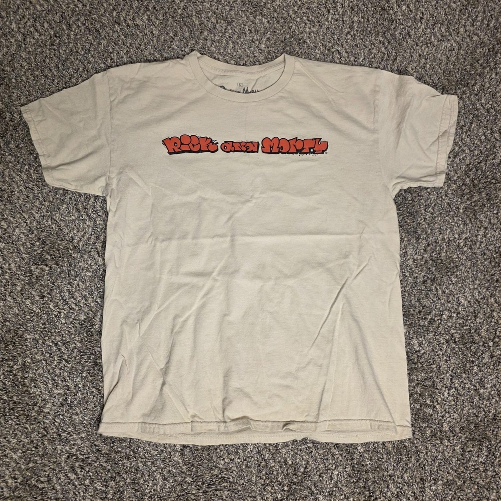 Rick And Morty Shirt Mens Large Beige Ripple Junction Graphic Adult Swim Tee - Picture 2 of 5